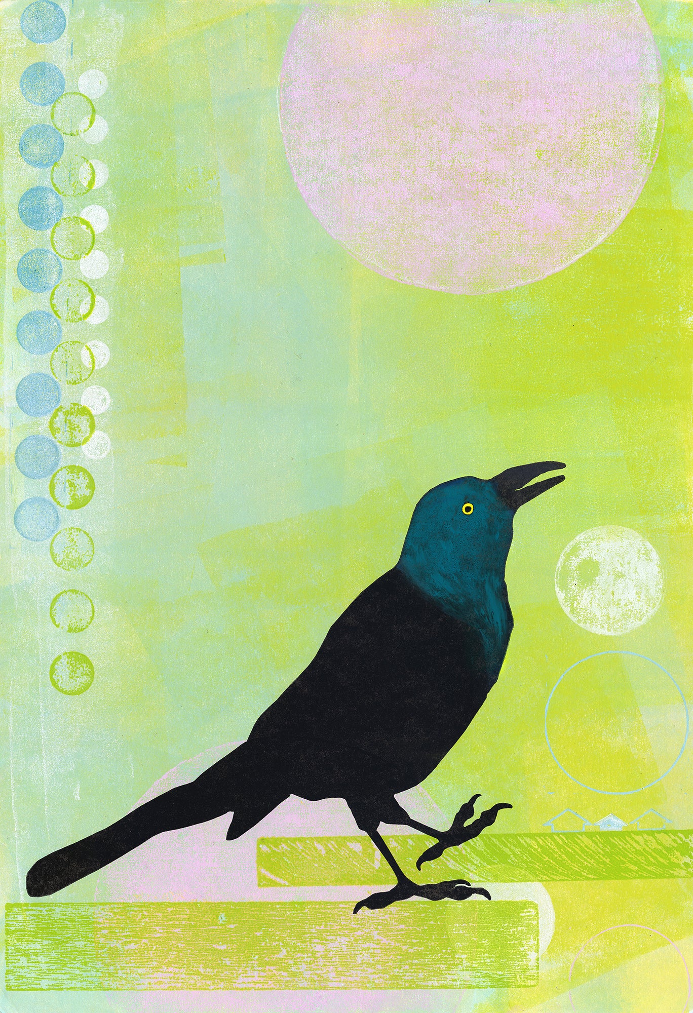 I've Always Wanted To Learn To Cha-Cha • Monotype and Linocut Fine Art Print