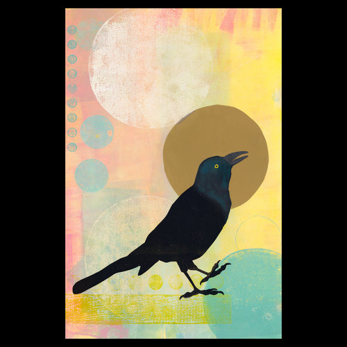 Do You Think She Used Enough Circles? • Monotype and Linocut Fine Art Print