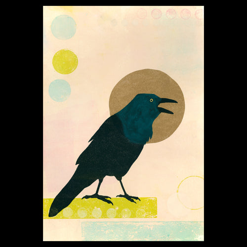 Not Now, I’m Busy Talking to the Sun. No, the Moon! No, the Sun. • Monotype and Linocut Fine Art Print