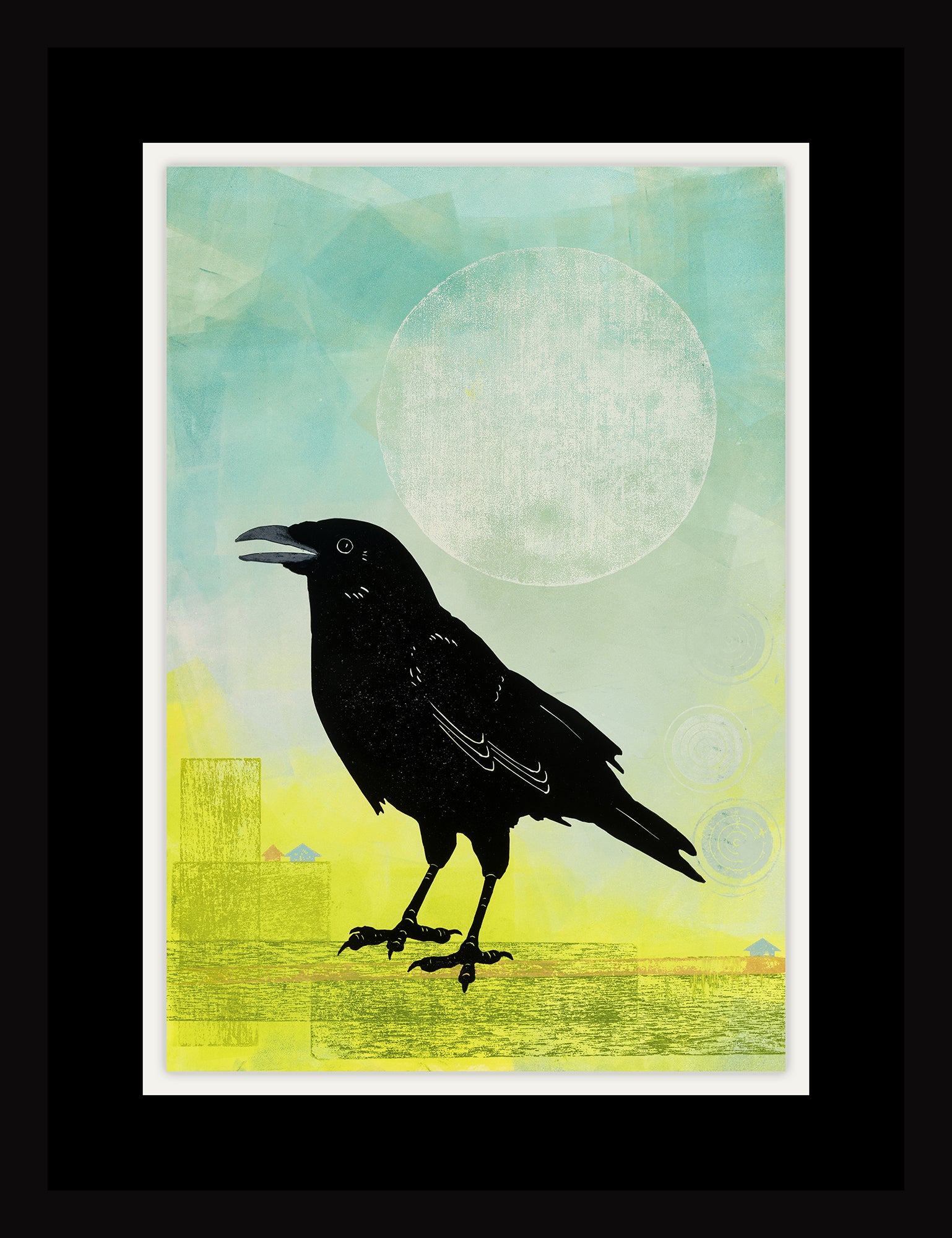 It's Really All About The Snacks •  Monotype and Linocut Fine Art Print