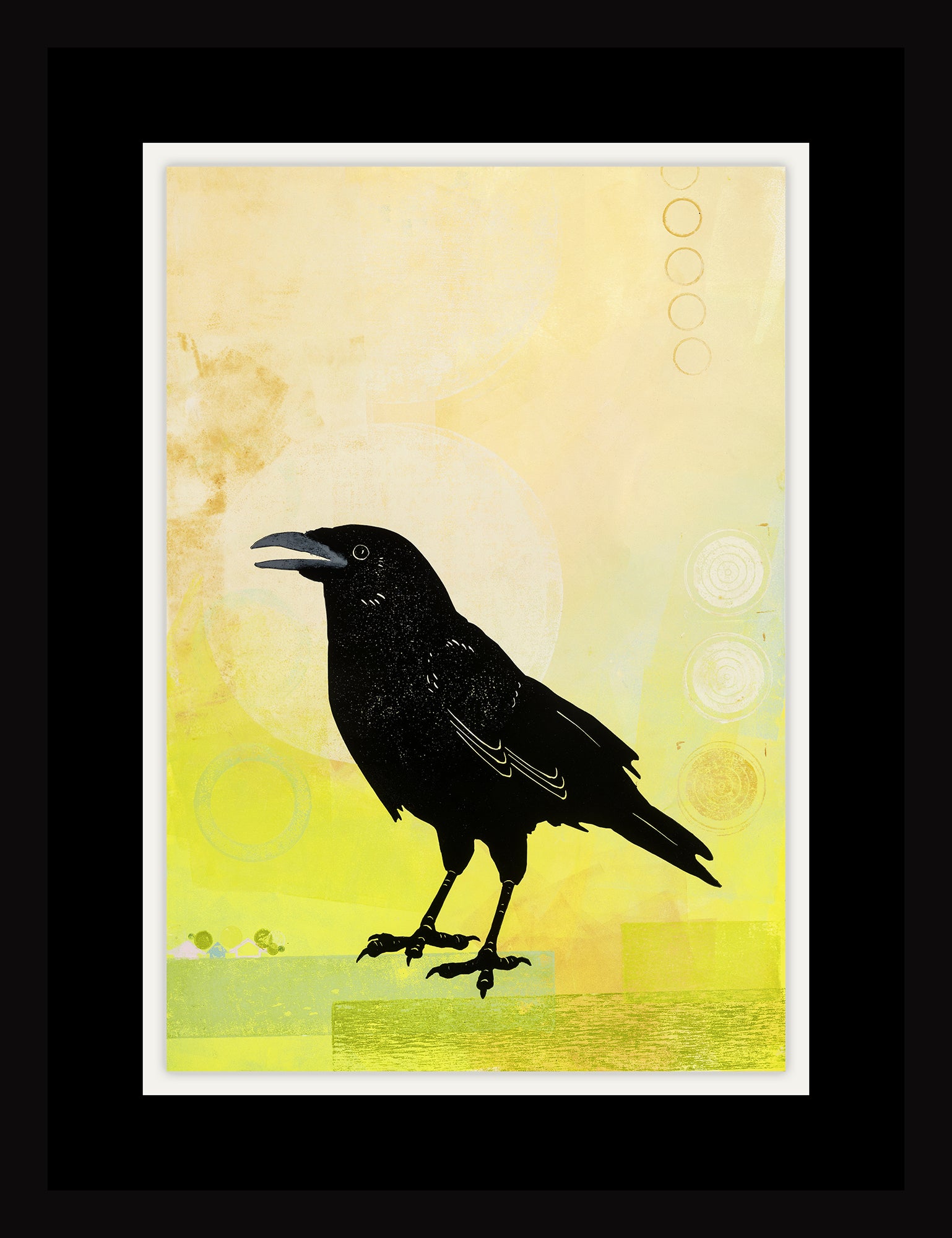 Coffee and Pie... Nectar Of The Gods! •  Monotype and Linocut Fine Art Print