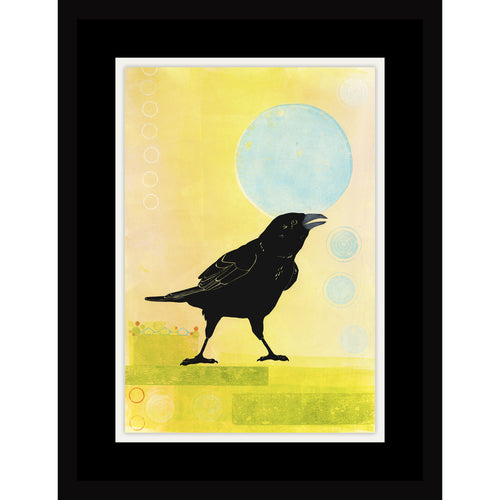 It's A Wine And Popcorn For Dinner Kind Of Night •  Monotype and Linocut Fine Art Print