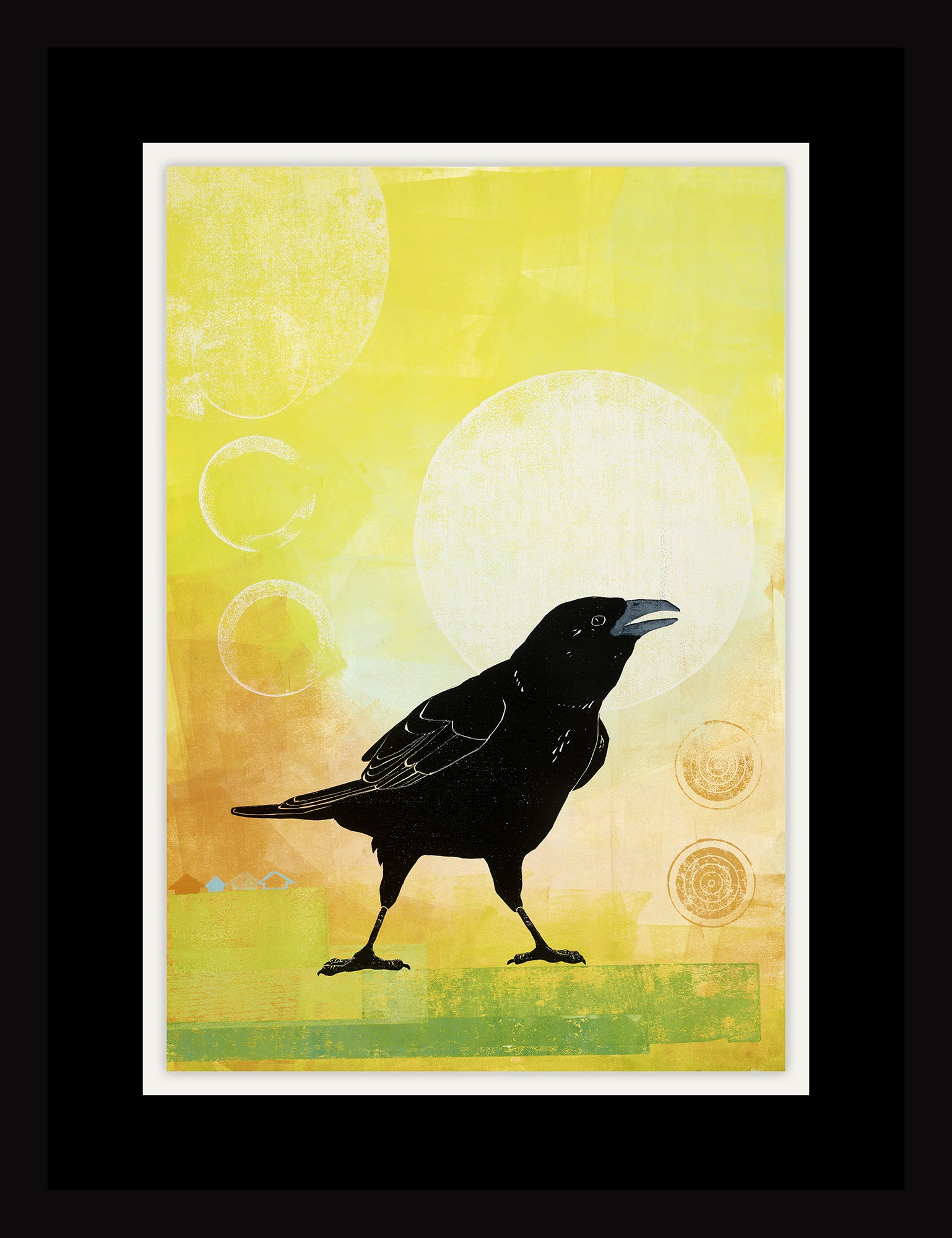 Somewhere A Squirrel Is Judging Me •  Monotype and Linocut Fine Art Print