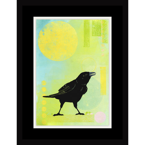 I'm Just Here For The Wine And Cheese •  Monotype and Linocut Fine Art Print