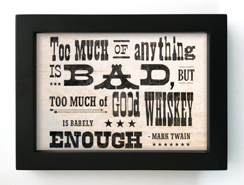 Mark Twain Whiskey Quote 5" x 7" Print