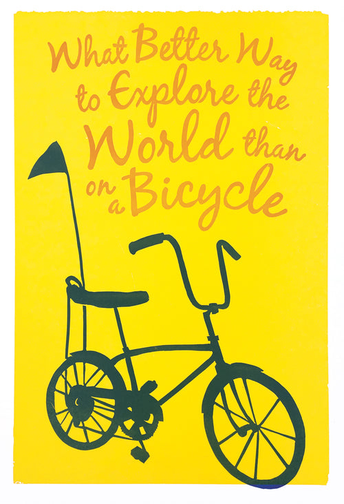Explore the World Letterpress Bicycle Print