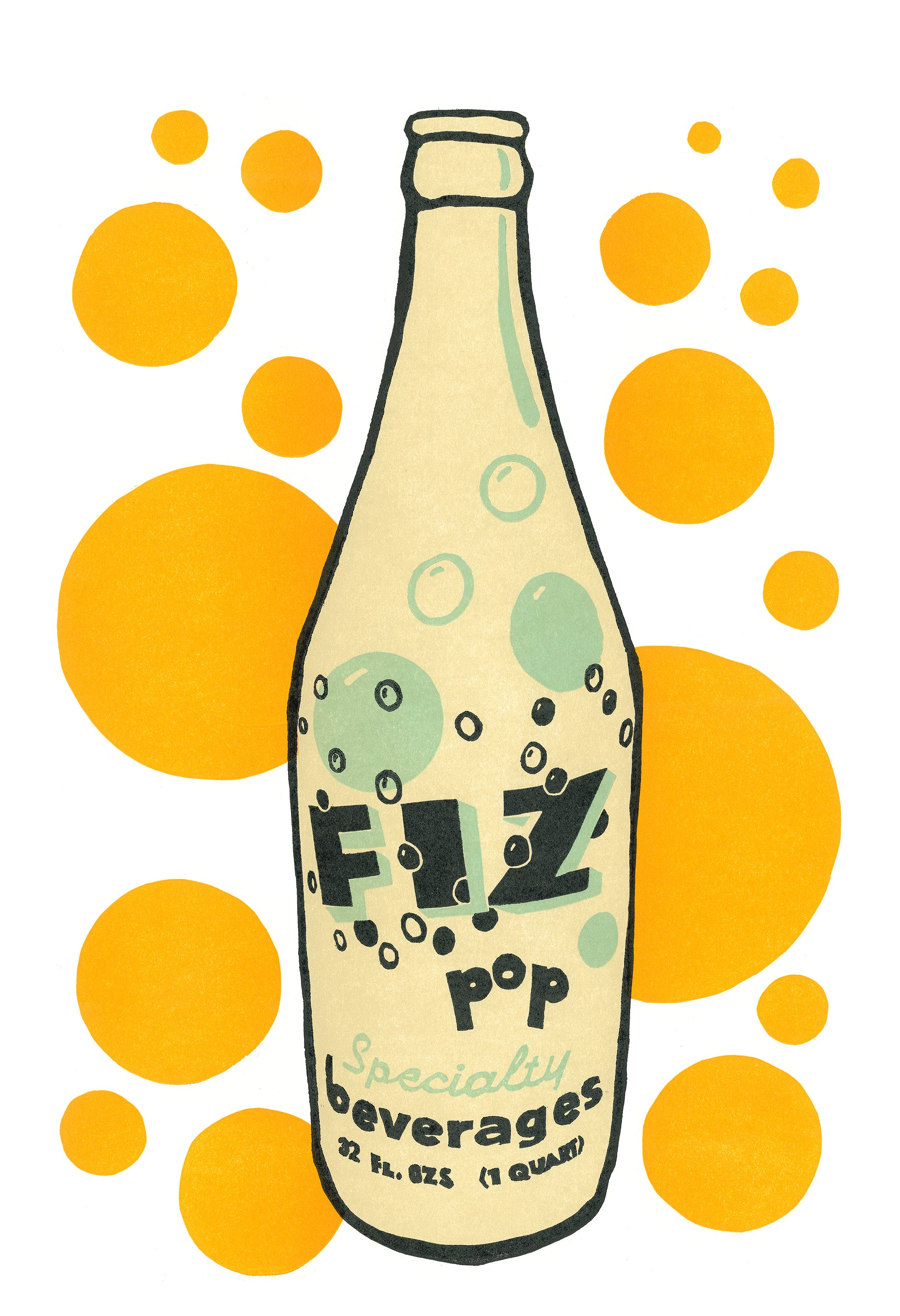 FIZ POP • Letterpress and Linocut Fine Art Print