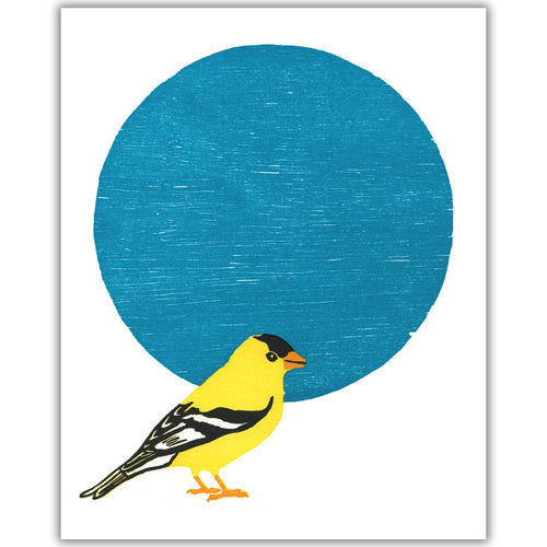 American Goldfinch Fine Art Linoleum Block Print
