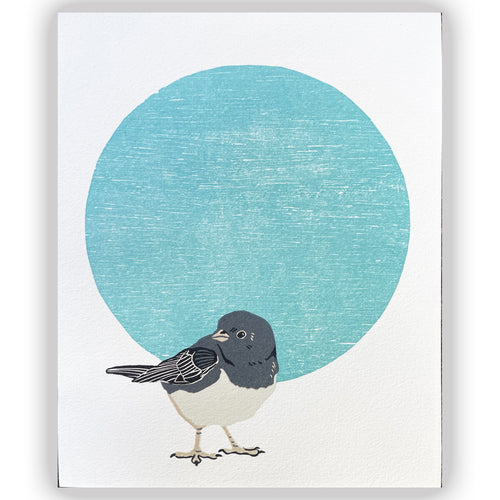 Dark-eyed Junco Fine Art Linoleum Block Print
