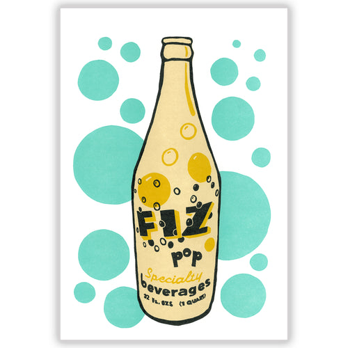 FIZ POP • Letterpress and Linocut Fine Art Print