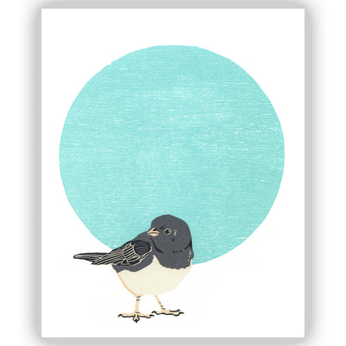 Dark-eyed Junco Fine Art Linoleum Block Print