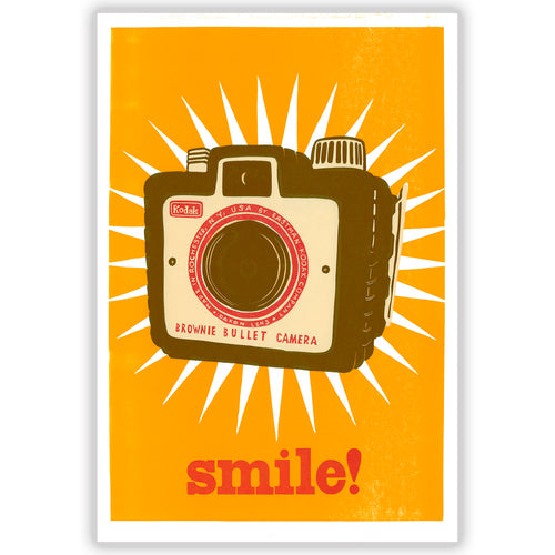 smile! • Letterpress and Linocut Fine Art Print • second edition