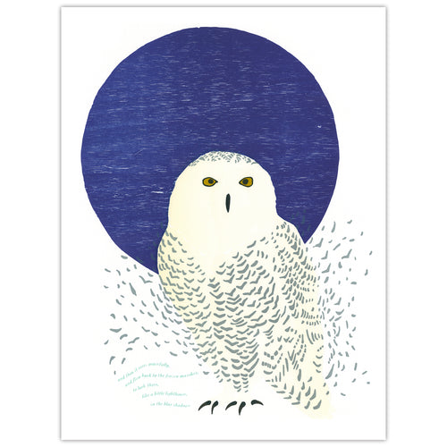 Snowy Owl • Letterpress and Linocut Print