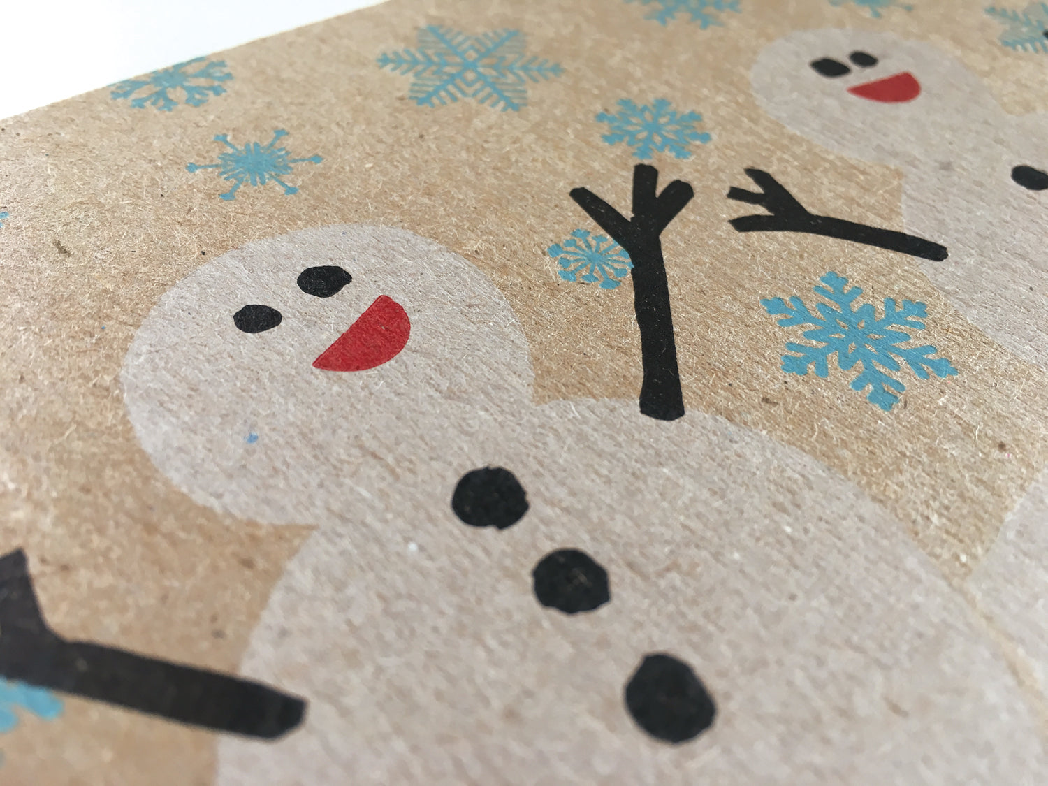 Snowmen Holiday Card, Letterpress Printed, single-sided, 5x7