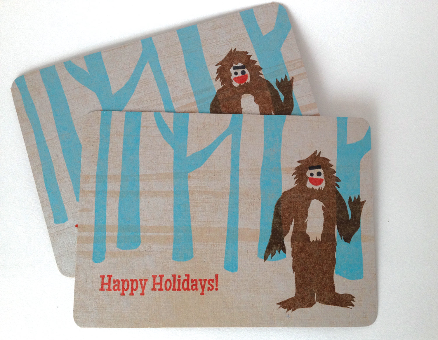Holiday Yeti Card, Letterpress Printed, single-sided, 5x7