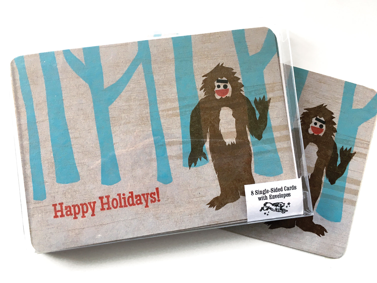 Yeti Bigfoot letterpress holiday card printed in Rochester NY