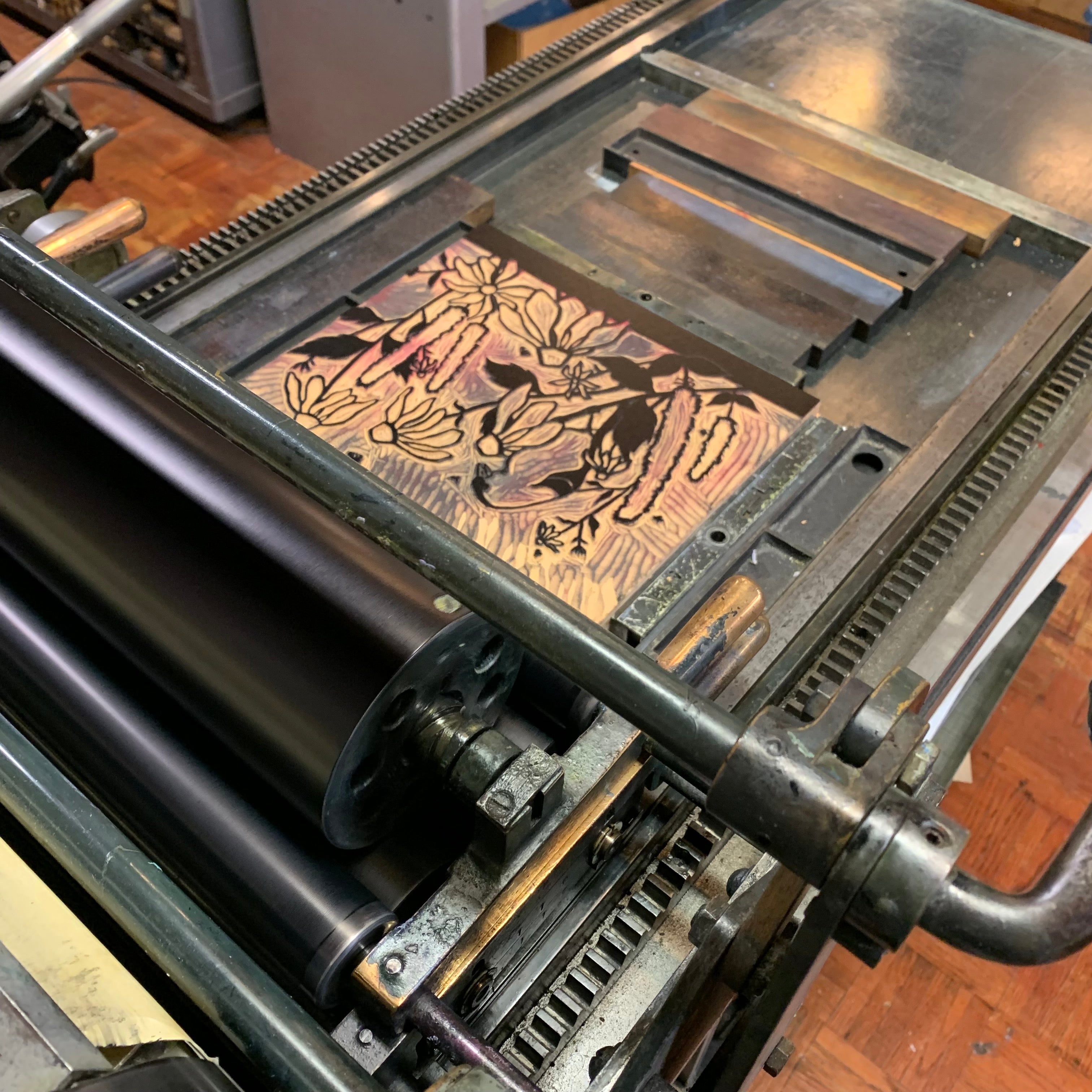 Garden Goldfinch • Letterpress and Linocut Fine Art Print